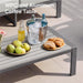 Aluminum Outdoor Patio Furniture Set with Coffee Table,4 Seater Patio Conversation Sets with Washable Thick Cushions,Outdoor Sectional Furniture Set for Poolside, Balcony,Gray Aluminum Frame