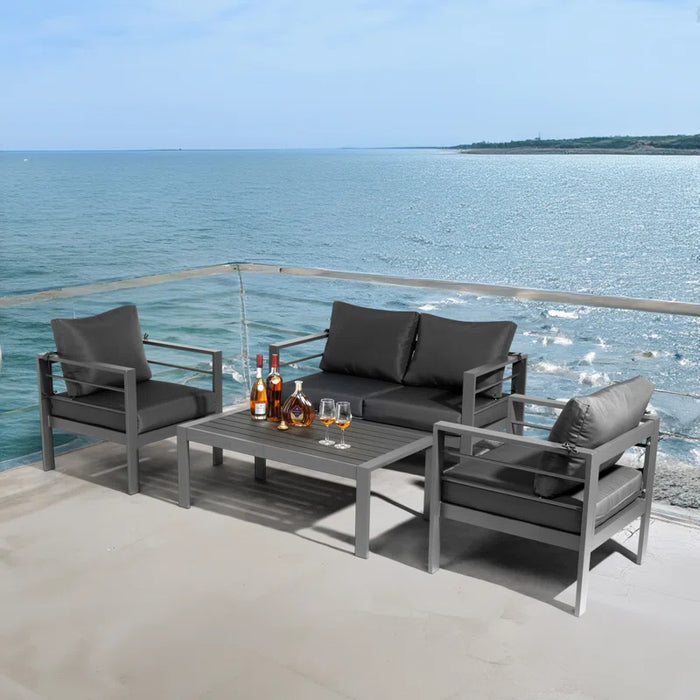 Berget 4 - Person Patio Conversation Sets with Cushions