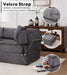 Gray Corduroy Convertible Sectional Sofa Bed Cushions