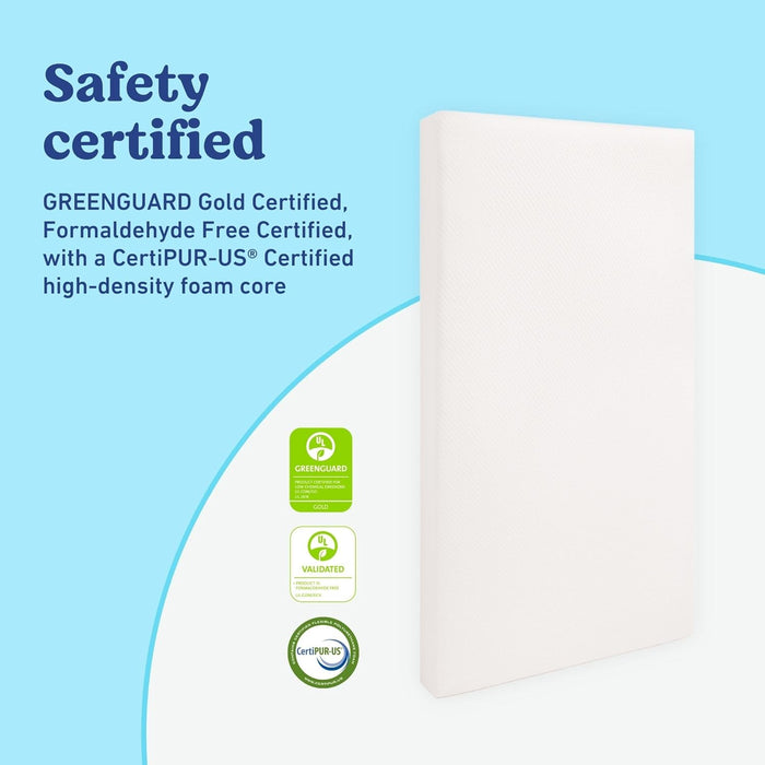 Premium Crib & Toddler Mattress – GREENGUARD Gold Certified & Certipur-Us Certified, Fits All Standard Crib & Toddler Beds, Waterproof Sleep Surface, Machine-Washable Outer Cover for Easy Care