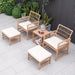 5 Piece Patio Wicker Sofa Set, Outdoor Rattan Conversation Set with Seat Cushions, 2-Tier Coffee Table & 2 Ottomans, Wicker Sofa Set for Backyard, Poolside (Natural)