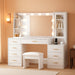 49.2Inches White Vanity Desk With Integrated Mirror