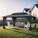 Hardtop Gazebo 12 Ft X20 Ft for All Weather, with Double Metal Roof, Net, and Curtain, Permanent Building for Patio, Deck, Backyard, Lawn, and Garden