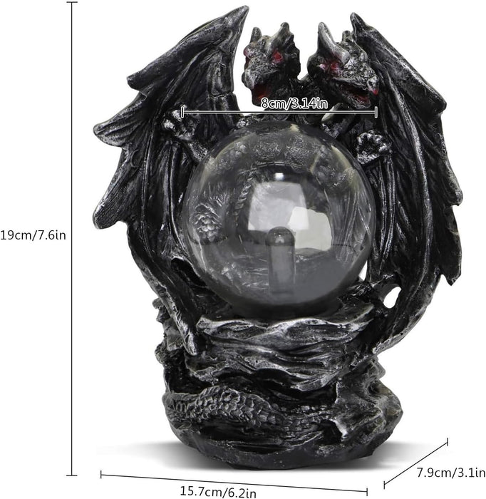 Plasma Ball Lamp Touch Sensitive,Party Magical Electrostatic Red Color Crystal Ball for Halloween (Evil Dragon)