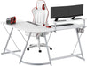 Vista L-Shape Desk with Monitor Stand, White