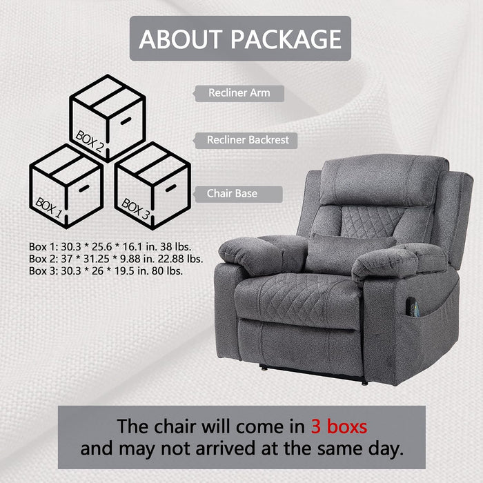 Big Man Power Lay Flat Lift Recliner Chair,Grey