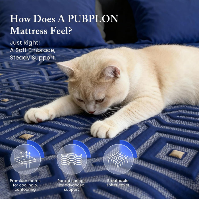 Full Size Mattress, Medium Firm 12 Inch Full Mattress with Lumbar & Shoulder Support, (New Version) Hybrid Mattresses Full with Gel Memory Foam and Individual Pocket Springs, Certipur-Us Certified