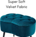Tufted Oblong Velvet Ottoman - Mid Century Modern Design Furniture with Steel Legs - Soft, Compact, Padded Foot Stool for Living Room, Office and Bedroom- Teal Velvet, 22.5X15 Inches