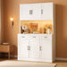 Tall White 72Inch Kitchen Pantry Cabinet Illumination