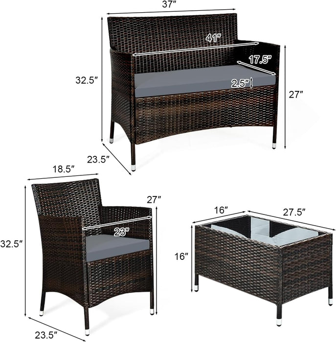 8PCS Rattan Patio Furniture Set