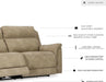 Next-Gen Durapella Power Reclining Sofa with Adjustable Headrest, USB, Extended Ottoman, Faux Leather, 80" W X 42" D X 42" H, Beige Sand