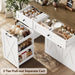 59"W Kitchen Buffet Cabinet with Storage, Coffee Bar Cabinet, White