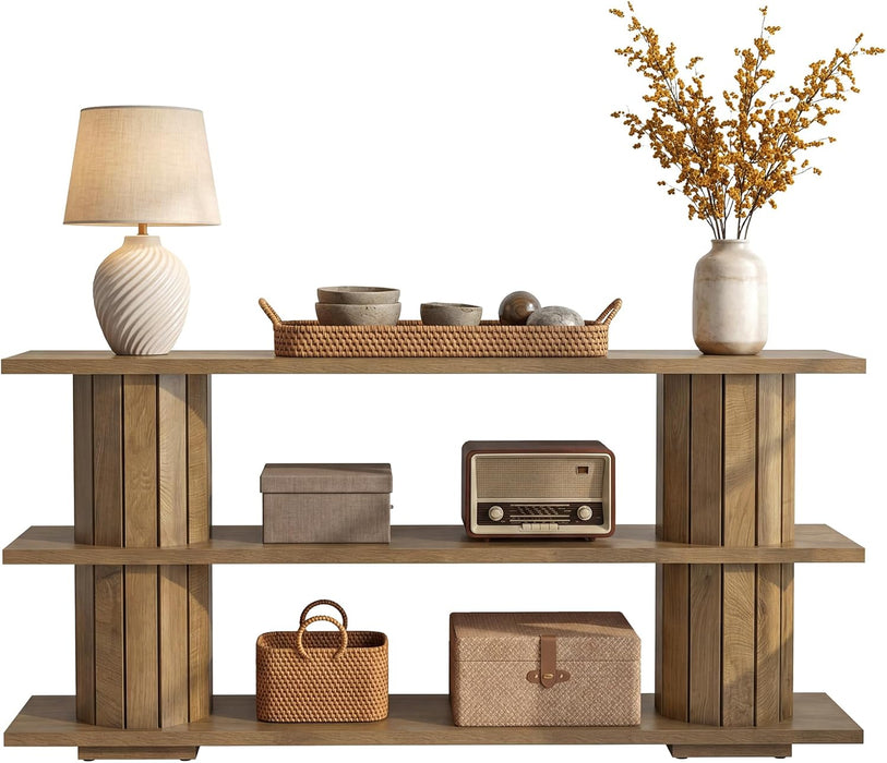 Console Table with Storage, 62.9-Inch Long Narrow Entryway Sofa Table 3-Tier Shelves for Living Room Hallway Entrance