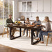 Farmhouse Dining Table 71", Rustic Kitchen Table for 6-8, Brown