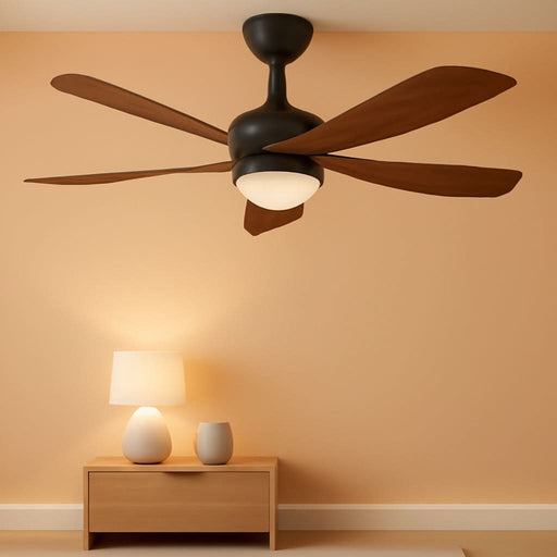 52 Inch Smart Ceiling Fan with Light, Modern Ceiling Fan with Dimmable Memory LED, Compatible with Alexa/Google/App, 6 Speeds 5000CFM, Timer Quiet Reversible DC Motor, ABS, FCC/ETL, Brown