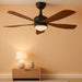 52 Inch Smart Ceiling Fan with Light, Modern Ceiling Fan with Dimmable Memory LED, Compatible with Alexa/Google/App, 6 Speeds 5000CFM, Timer Quiet Reversible DC Motor, ABS, FCC/ETL, Brown