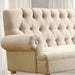 Beige Linen Loveseat Sofa for Living Room