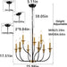 Black Gold Nine Light Candle Chandelier DiningRoom