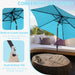 9Ft Outdoor Patio Umbrella 6 Ribs with Tilt & Crank Patio Table Umbrella for Patio, Garden and Poolside, Blue