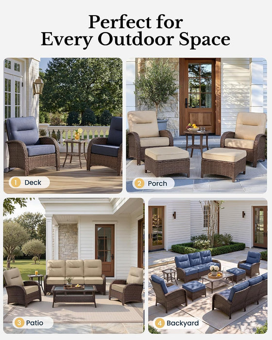 5-Piece Comfort Outdoor Patio Furniture Set with 6" Thick Cushions