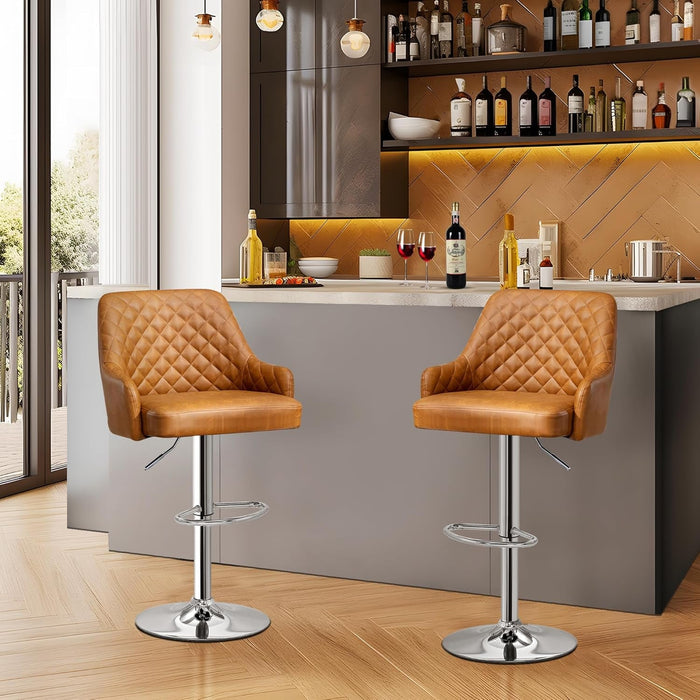 Bar Stools Set of 4, Adjustable Bar Stools with Back, Bar Height Stools for Kitchen Counter