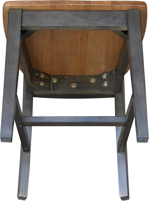 International Concepts San Remo Splatback Dining Chair, Height, Hickory/Washed Coal