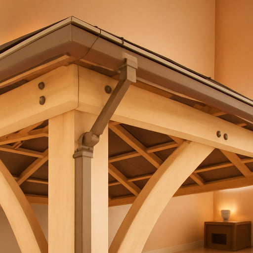 12 X 12 Meridian Gazebo Rain Gutters, Complete Gutter System with 4 down Spouts for Meridian Gazebo