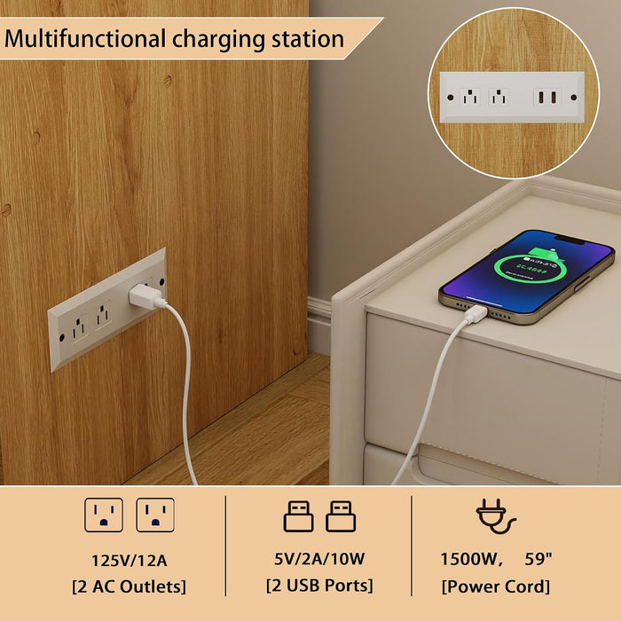 Oakwood Murphy Bed Cabinet With Integrated Charging