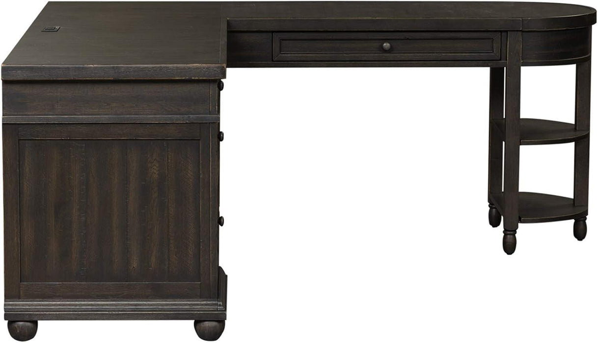 Contemporary L Shaped Desk USB Charging Drawer