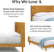 Queen Size Solid Wood Bed Frame with Wingback Headboard, Walnut Brown Finish, Platform Bed Frame, No Box Spring Required