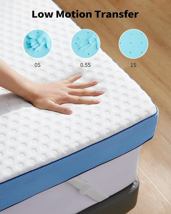 3 Inch Firm Mattress Topper Queen Size, Cooling Gel-Infused & Bamboo Charcoal Memory Foam Bed Topper for Pain Relief, High-Density Mattress Pad with Removable Cover, Certipur-Us Certified