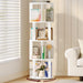 White Four Tier Rotating Bookshelf Tower Floorstanding