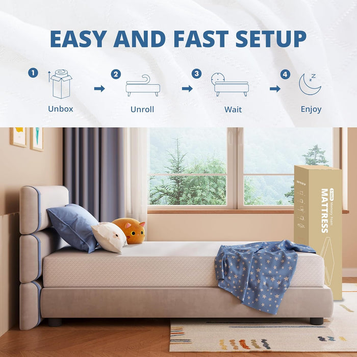 Full Size Mattress 8 Inch Green Tea Memory Foam Mattress for Cool Sleep & Pressure Relief, Certipur-Us Certified Medium Mattresses in a Box, 54"×75"×8"