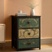 Slim Dresser With Retro Flower Pattern Design For Bedroom
