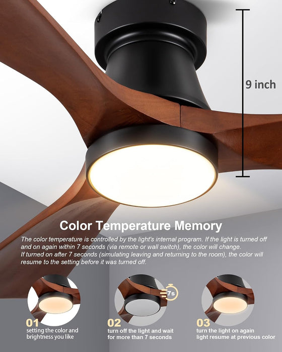 Contemporary Architectural 42 Inch Wooden Ceiling Fan