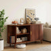 55" Fluted Sideboard Buffet Cabinet with Storage & Sliding Door