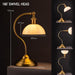 Bankers - Cordless LED Table Lamp, Battery-Operated, Rechargeable, 3-Level Dimming, Universal USB-C Charging, 180° Swivel Head, White Jade Glass Shade, Antique Brass