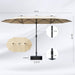 15Ft Large Patio Umbrella, Double Sided Outdoor Umbrellas, Market Umbrellas with Crank Handle, Backyard Umbrela for Deck, Garden, Pool