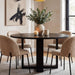 Round Dining Table 47.24 Black Luxurious SolidWood