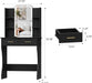 Small Black Vanity Desk with Mirror and Lights for Women Girls | Vanity Mirror with Lights, 3 Lighting Adjustable, LED Light Strips, Built-In Power Outlet, Compact Dressing Table for Girls