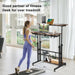 Mobile Standing Desk Adjustable Height, Rolling Desk Stand up Desk, Mobile Laptop Desk, Rolling Computer Desk with Charging Station, Portable Desk with Wheels, Rustic Brown