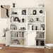 5 Shelf Tall Bookcase with Doors White Bookshelf 31In Wide Display Standing Storage Shelf 72In Tall Wood Book Shelves for Bedroom Living Room Office Library