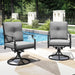 Patio Swivel Chairs, Metal Armchairs W/Cushions, 2PCS