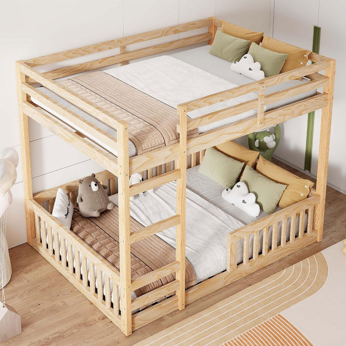Premium Solid Pine FullOverFull BunkBed Rails Natural