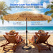 9Ft Hula Thatched Hawaiian Style Tiki Umbrella with Crank & Tilt, UPF 50+ Nylon Thatch & 220GSM Polyester Canopy, 8 Heavy-Duty Steel Ribs for Outdoor, Patio, Beach, Pool, Backyard, Garden