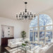 Black Matte Farmhouse Chandelier 12 Light Fixtures