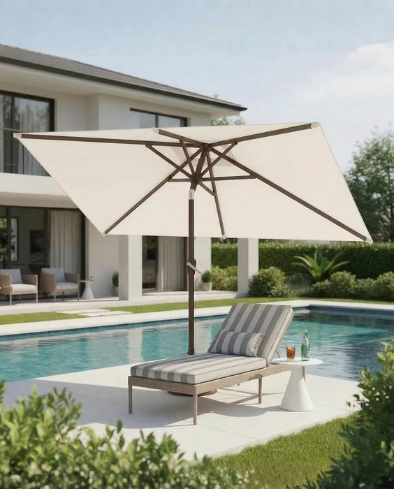 6.5X10Ft Patio Umbrella,Outdoor Umbrella with Push Button Tilt and Crank,8 Sturdy Ribs, UV Protection & Waterproof Market Umbrella for Pool,Backyard,Beach,Deck