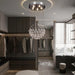 Compact Chrome Crystal Chandelier Flush Mount Fixture