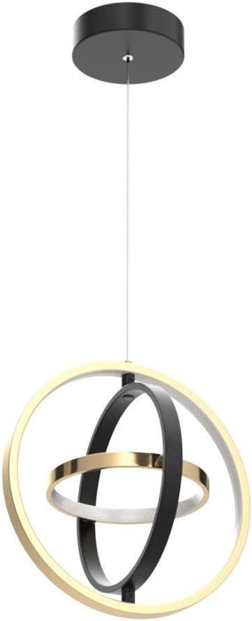 Black Gold Chandelier 11.8Inches Pendant Light Fixture