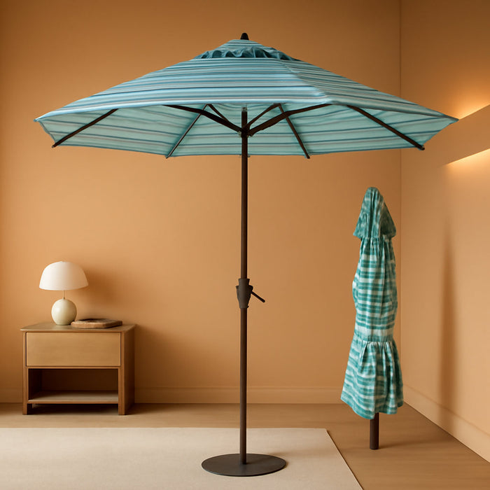 Patiokingdom 10FT Patio Umbrella with Push Button Tilt and Crank, Outdoor Market Umbrella with 8 Fiberglass Ribs, UV Protection Table Umbrella for Pool,Backyard,Garden,Deck